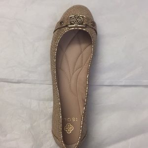 Isola flat shoes gold leather upper